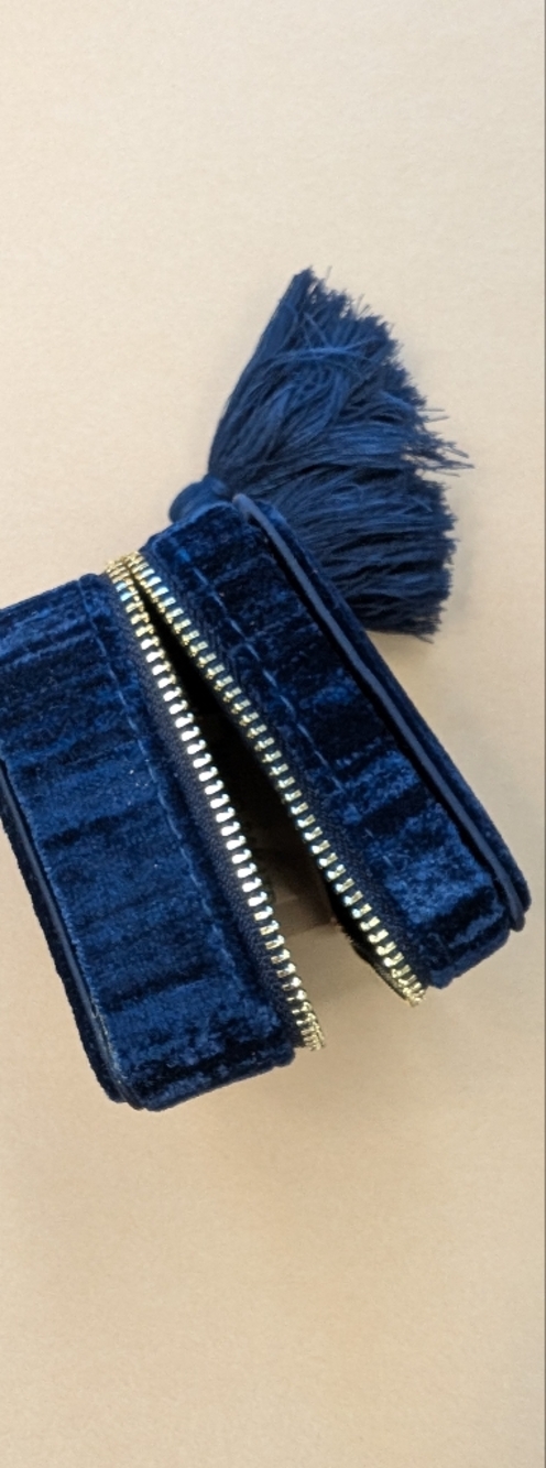 Sezane Navy Travel Jewelry Case with Tassel - Picture 4 of 5